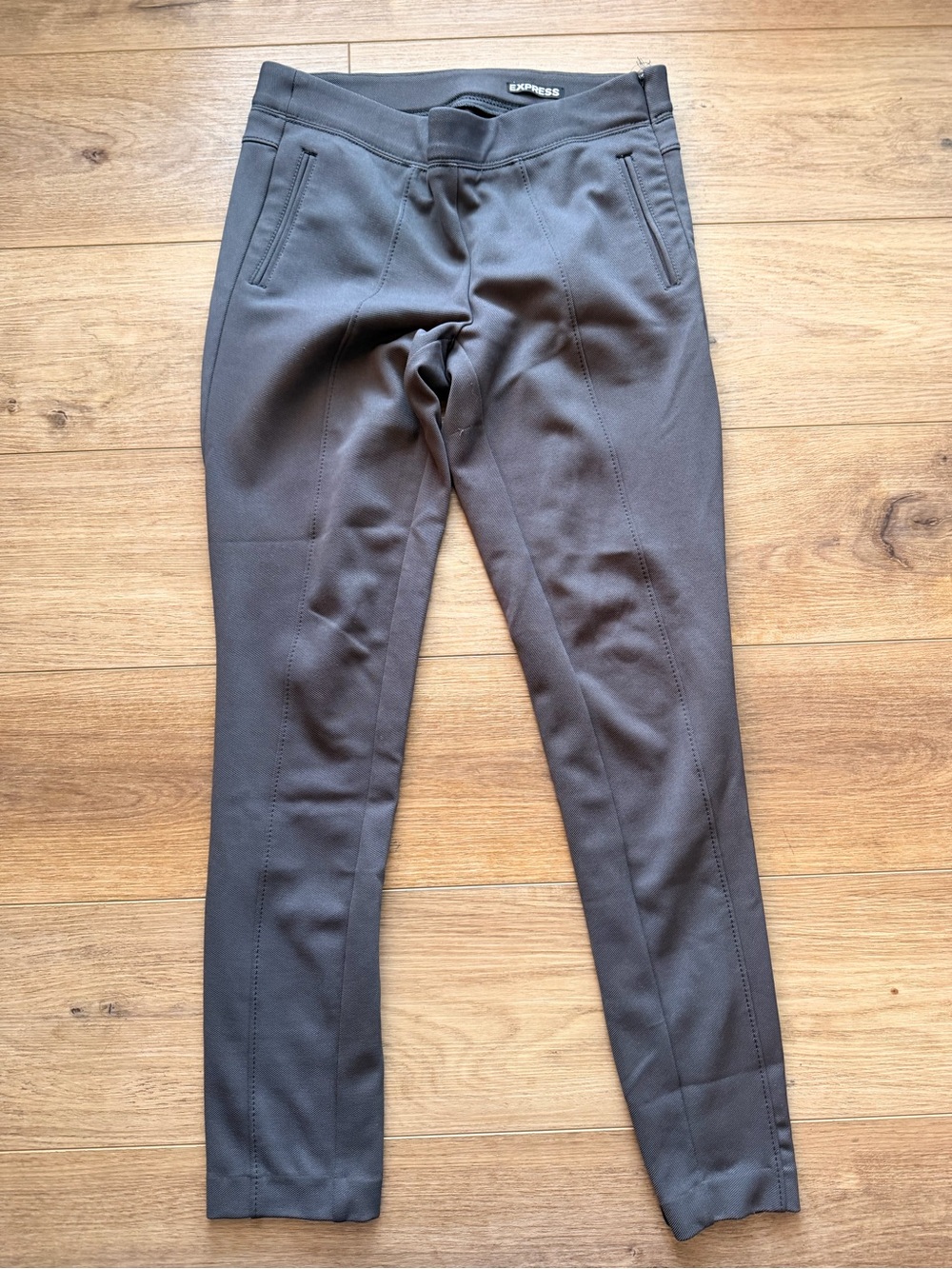 Express Dark Grey Ankle Zip Skinny Pants